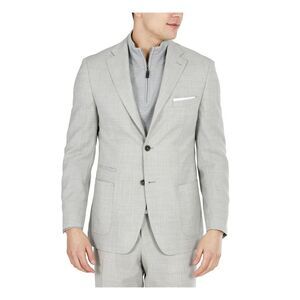 TALLIA Mens Gray Slim Fit Performance Stretch Suit Separate Blazer 36R